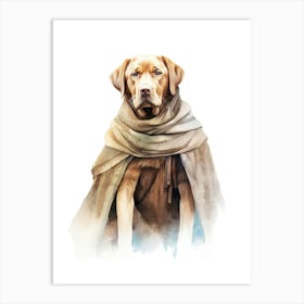 Labrador Retriever Dog As A Jedi 1 Art Print