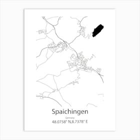 Spaichingen,Germany Minimalist Map Art Print