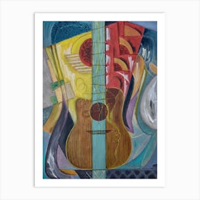 Living Room Wall Art With Guitar  Art Print