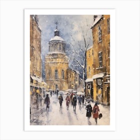 Vintage Winter Painting Oxford United Kingdom 2 Art Print