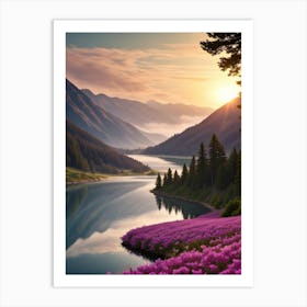 Sunset In The Mountains 5 Art Print