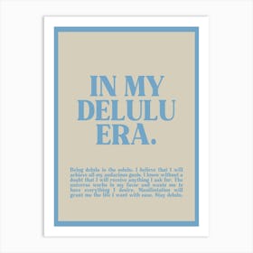 Delulu Era Sky Blue Art Print