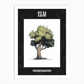 Elm Tree Pixel Illustration 3 Poster Art Print