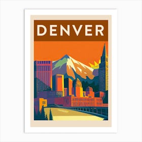 Denver Vintage Travel Poster Art Print
