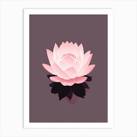 A Pink Lotus In Minimalist Style Vertical Composition 9 Art Print