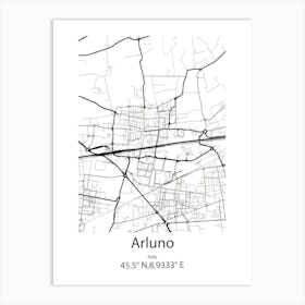 Arluno,Italy Minimalist Map Art Print