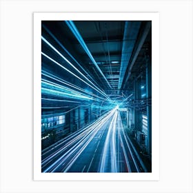 A Dynamic Scene Encapsulating The Essence Of Cybersecurity And Telecommunications Featuring A High (3) Art Print