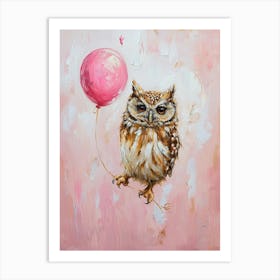 Cute Owl 1 With Balloon Art Print