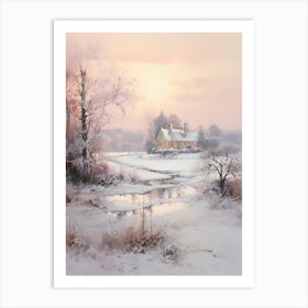 Dreamy Winter Painting Cotswolds United Kingdom 3 Art Print