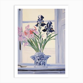 A Vase With Iris, Flower Bouquet 2 Art Print