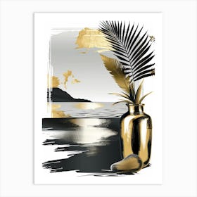 Gold And Black 95 Art Print