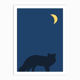 Fox at Night Art Print