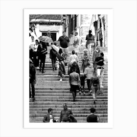 People On Stairs - Anton Maliar art photo Italy Italian photography travel black and white figurative Art Print