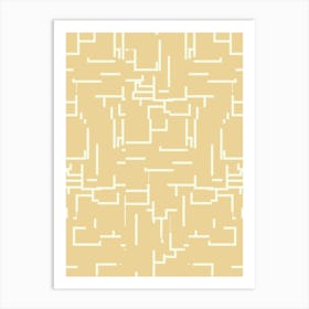 Minimalist Abstract Lines Yellow Art Print