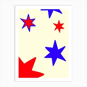 Red White And Blue Stars Art Print