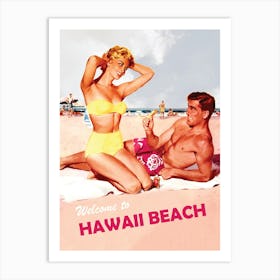 Couple On Hawaii Beach Art Print