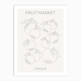 Fruit Market Orange Line Art Print