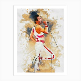 Smudge Of Portrait Freddie Mercury Singer Queen Art Print