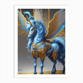 Blue Unicorn 2 Art Print