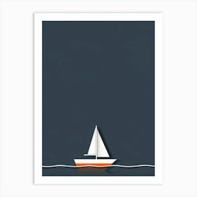 Paper Boat On The Sea Art Print