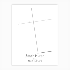 South Huron,Canada Minimalist Map Art Print