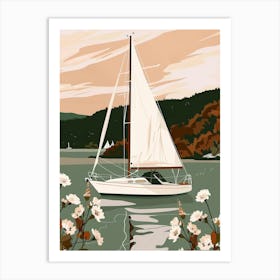 Sailboat On The Lake 8 Art Print