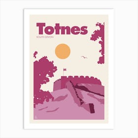 Totnes, South Devon (Pink) Art Print