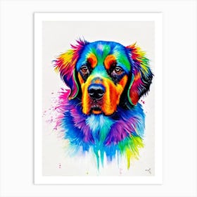 Gordon Setter Rainbow Oil Painting Dog Art Print