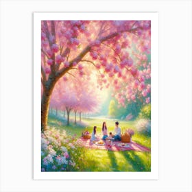 Cherry Blossom Picnic Art Print