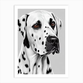 Dalmatian B&W Pencil Dog Art Print