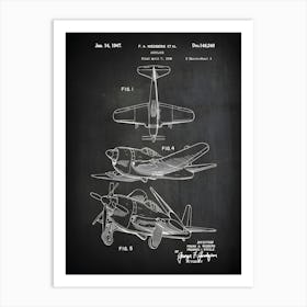 Airplane Decor Aircraft Patent Plane Art Military Decor Airplane Poster Aviation Decor Airplane Wall Art Aviation Gifts Va2401 Art Print