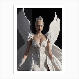 Angel Lady, Angel Wings, Greek Goddess, Aesthetic Art, Portrait Art, Ai Generated Art Vol.10 Art Print