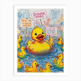 Ducks In The Water 5 Art Print