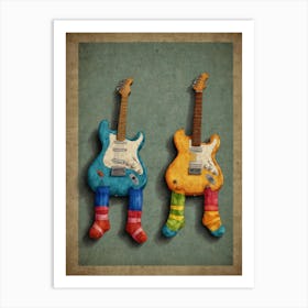 Two Guitars With Socks Art Print