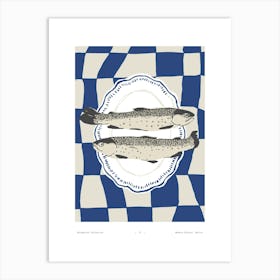 Two Sardines On A Plate Art Print