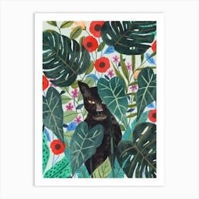 Black Jaguar Art Print
