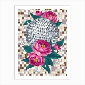 Disco Ball And Flowers 1 Art Print