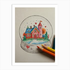 Snow Globe 9 Art Print