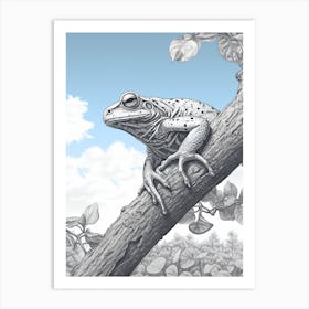 Cyan Frog Desert Wave 1 Art Print