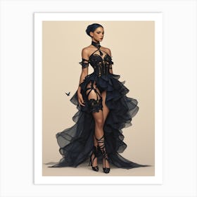 Gothic Gown Art Print