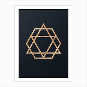 Abstract Geometric Gold Glyph on Dark Teal n.0395 Art Print