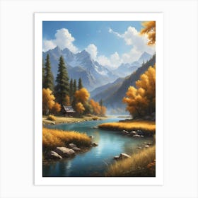 Autumn Landscape Painting 2 Art Print