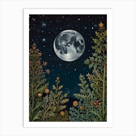 Moon In The Night Style William Morris Art Print