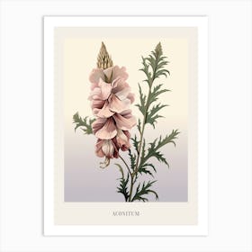 Floral Illustration Aconitum 2 Poster Art Print