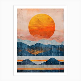 Sunset In The Mountains 10 Art Print