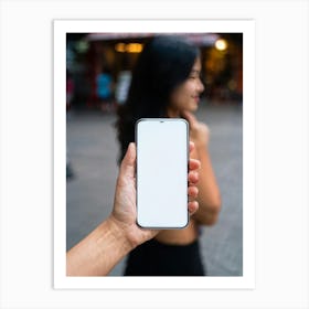 Woman Holding A Smartphone 2 Art Print