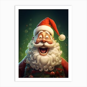 Jolly Santa Claus Caricature 1 Art Print