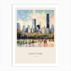 Grant Park Chicago United States Vintage Cezanne Inspired Poster Art Print