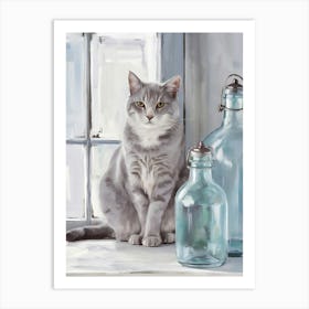 Cat On A Window Sill 1 Art Print