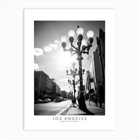 Poster Of Los Angeles, Black And White Analogue Photograph 3 Art Print